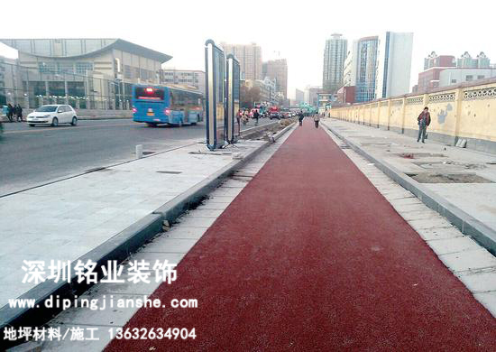 郑州文化路彩色透水混凝土路面