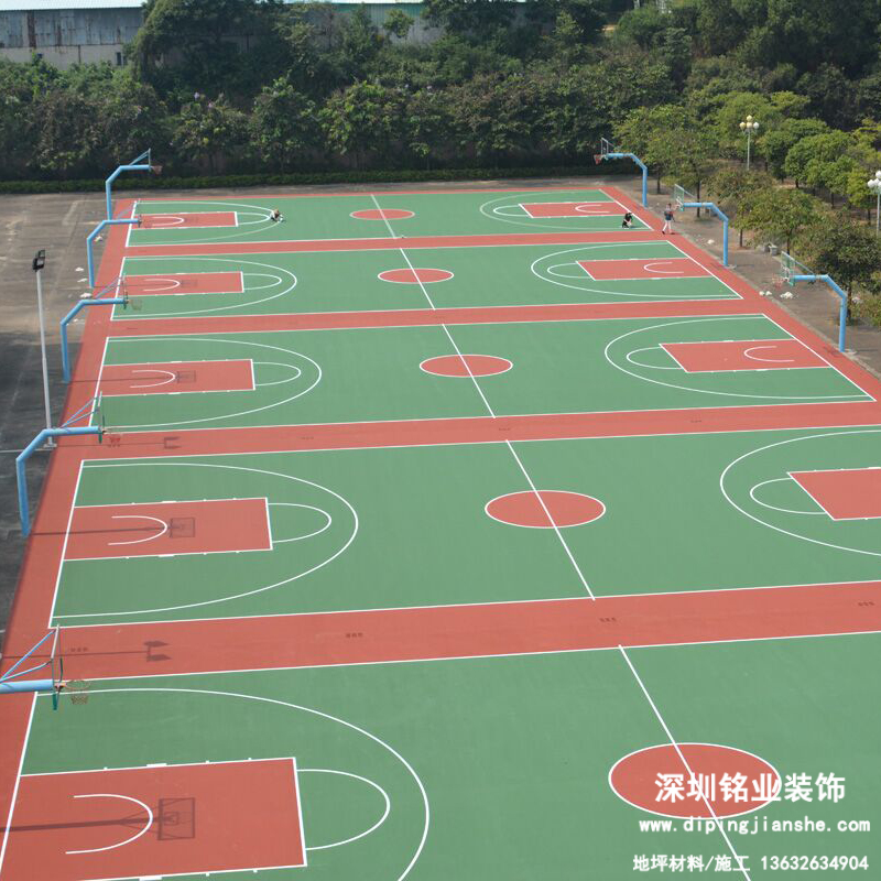 中山旗北小学丙烯酸篮球场工程案例